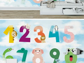 卡通Q版數(shù)字兒童房背景墻圖片設計素材 高清模板下載與數(shù)字動漫制作指南